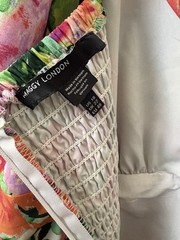 Maggy London Floral Midi Dress Womens 18 Fit & Flare Flutter Sleeve Lined