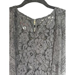 Johnny Was Biya Black Lace Embroidered Peacock Floral Maxi Dress Petite Large PL