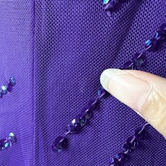 Vintage Y2K Purple Blue V-Neck Beaded Bodycon Maxi Prom Dress Size S