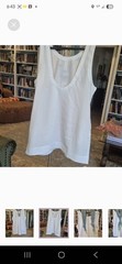 VIUTIL Elegant old money white sleeveless XL linen mini dress scoop back summer