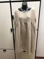 Veritecoeur Empire Waist Kinari Medium Weight Linen Pleat Dress