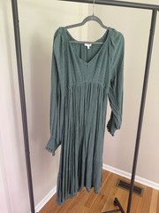Baltic Born Plus Size 3x Lainey Smocked Dotted Midi Dress Dark Sage