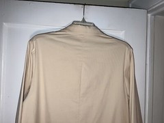 John Patrick Tunic Button Down Shirt Dress Beige Cotton Size L. d123