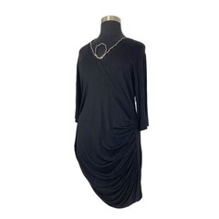 Transparente OS Black Tunic Dress Art To Wear Lagenlook Fits S M L XL 1X 2X