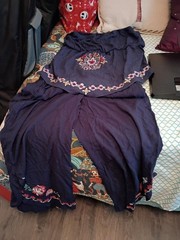 Xhilaration Women&rsquo;s 2pc Pant & Top Navy Floral Embroidered Top – XL/Pants L -NWT