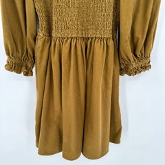 Madewell Flannel Lucie V-Neck Smocked Mini Dress Weathered Olive Women&rsquo;s Small