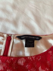 French Connection Half-sleeve Mid-thigh Length Red Lace Dress Women’s Size 8