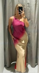 ZARA NEW WOMAN MIDI TIE-DYE PRINT ASYMMETRIC DRESS XS-XL 8030/484
