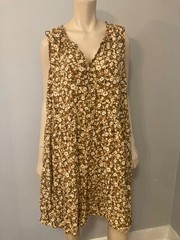 Old Navy Yellow Floral Swing Dress Plus Size 3X Beachy