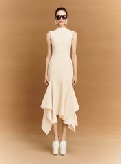 Solace London Size 10 Cream Alabaster Trinity Crepe Maxi Dress BNWT