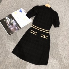 Sandro dark jacquard Black dress