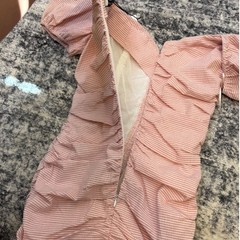 Willow & Clay Pink Seersucker Ruched Puff Sleeve Bodycon Mini Dress Womens M NWT