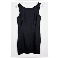 Finity Studio Dress Size 8 Black Linen Sleeveless Vintage Classic