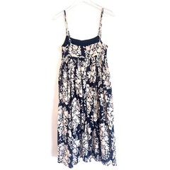 Matty M | Navy Blue and White Floral Print Sleeveless Maxi Dress