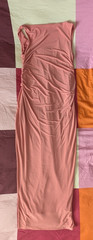 Express Women&rsquo;s Sleeveless Ruched Maxi Dress Pink Blush Deep V Back Size M