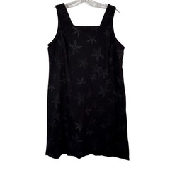 Fresh Produce Beach Daisy Square Neck Dress Black Cotton Starfish Large ASDSLBD