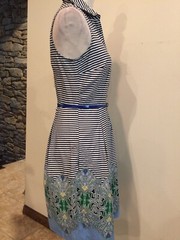 Tommy Hilfiger Dress with Belt, SZ SP, Sleeveless, Striped, Collared, V-neck