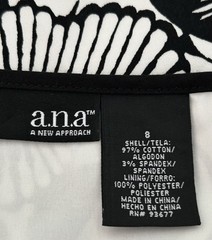 NWOT a.n.a. A New Approach Women’s 8 Dress Black White Floral Halter Fit & Flare