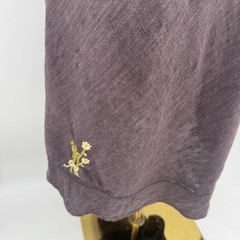 Studio CLIP Japan Linen Easy Pullover Dress Side Pockets Flower Embroidered Sz M