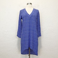 Amanda Uprichard Tunic Dress 100% Silk Purple Blue Extra Small P XS