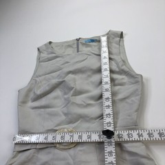 J.McLaughlin 2 100% Silk Fit & Flare Belted Mini Dress Light Gray MINT PLS READ