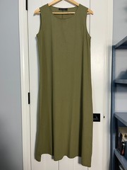 Zanzea 100% Cotton Sleeveless Maxi Shift Dress Size L Green Laganlook Minimalist