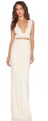 Solace London Women&rsquo;s Larnia Woven Maxi Dress Ivory Size 2 Backless Cutout NWOT