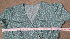 Shein Green White Wrap High Low Long Maxi Dress Floral V-Neck Short Sleeve Sz M