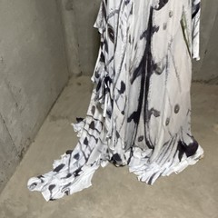 Naeem Khan Spring 2019 Runway Silk Ruffle Long Maxi Kaftan Gown Dress US 4