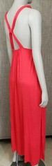 Red Orange Sleeveless Empire Waist Maxi Dress Racerback, One Size Fits Most S-XL