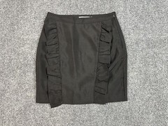 NA-KD Mini Skirt Dress Size 34 Black Ruffle Tapered Zip Night Out 2 Side Frill