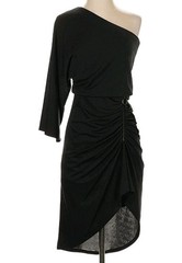 BCBG MAXAZRIA SIZE XXS MALENA ONE-SHOULDER RUCHING ASYMMETRIC DRESS