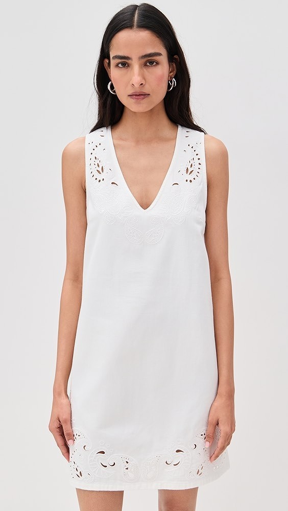 NWT $398 Rag & Bone Women&rsquo;s Featherweight Belle Mini Dress In White Size: Large