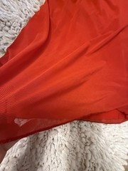 Red Strapless Ruched Asymmetric Solid Mini Dress Short Sleeveless Pullover L