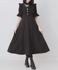 Lace-up frilled pearl necklace long dress Jirai New