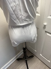 White Solid Satin Sweetheart Neck Mini Dress Sleeveless Adjustable Straps M