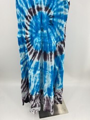 New! Solitaire 100% Cotton Long Maxi Dress Tie Dye Blue Sleeveless