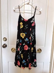 Old Navy Black Floral Summer Dress Strappy Sleeveless Womens S NWT