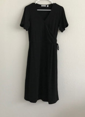 Susan Graver Tall Liquid Knit Faux Wrap Dress – Black (Sz XST) a646287