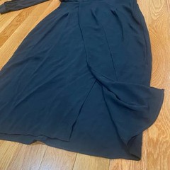 Zara Black Button Cuff Long-Sleeve Midi Dress Women&rsquo;s Size XL