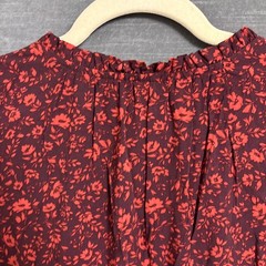 Old Navy Dress M Red Floral Tiered Sleeveless Swing Boho Cottage Relaxed Casual