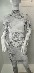 Vintage Y2K Dragon Claw Sheer Dress Large Whimsygoth Punk Rocker Rave Disco