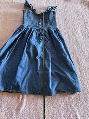 MADISON GREY chambray Denim Smocked Mini Dress M💙