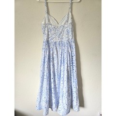 Lulus Sunny Poise White Light Cotton Eyelet Lace Floral Midi Dress Womens Small