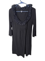 J. Crew Black Ruffle Rosette Empire Waist Dress M