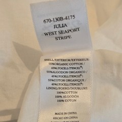 Rails Julia Striped Cotton Midi Dress L Tiered Tie Shoulder Slow Fashion