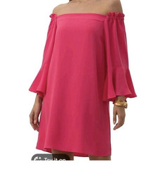 Trina Turk Knox Pink Off Shoulder Ruffle Bell Sleeve Shift Short Dress Women&rsquo;s M