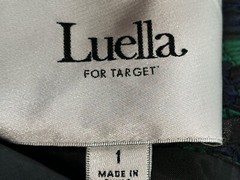 Luella Bartley for Target Mini Bubble Dress Sz 1 Green Navy Tartan Plaid Emo