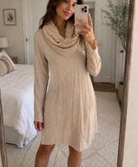 Made In Italy Cowl Neck Dress Blush Pink Silk Blend Lagenlook M Collezione Gaia