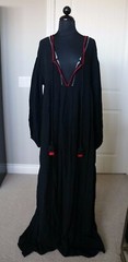 NWT Anthropologie Greek Devotion Embroidered Long Black Cotton Rayon Dress OS